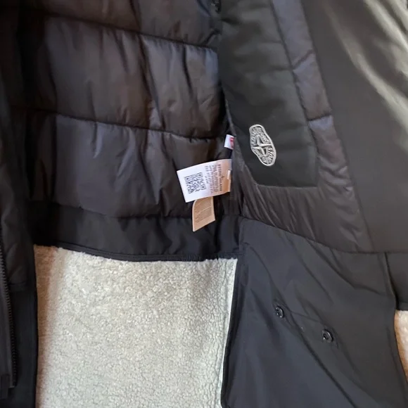 Stone Island Long Coat Size M Black